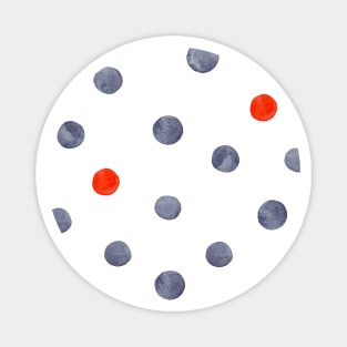 Watercolor random dots - gray and orange Magnet